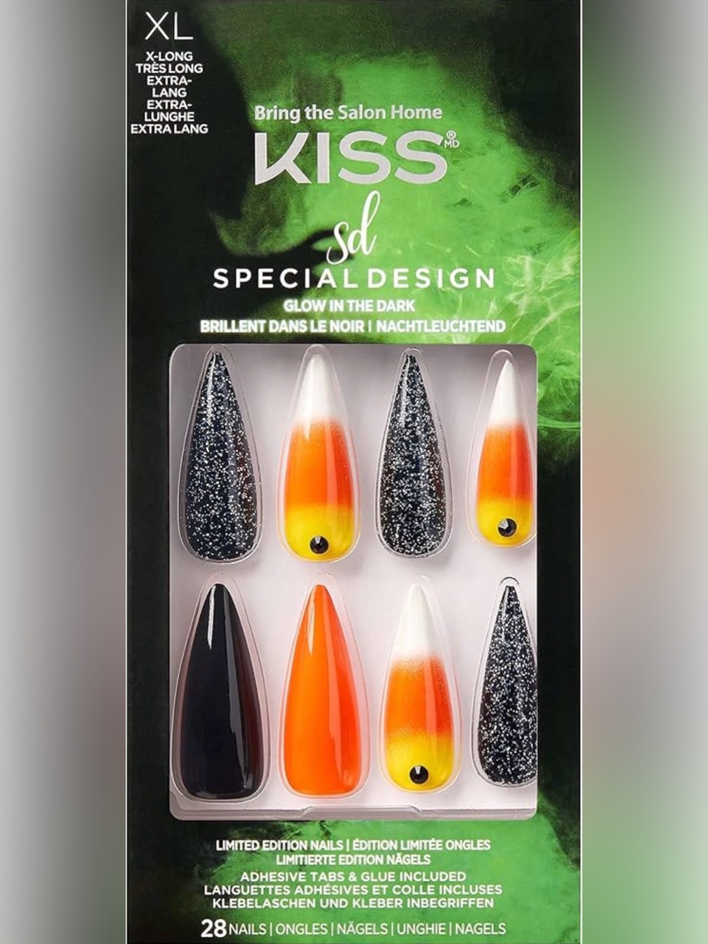 Kiss Halloween Special Design Nails - Extra Long Length, Stiletto Shape NIB